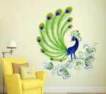 LANSTICK Multicolor Beautiful Peacock Design Self Adhesive Wall Sticker