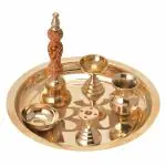 Kalarambh Brass Medium Size Dish For Home Handicraft Art -5 x 5 x 0.3 Inch (L x W x H)