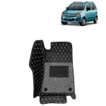 Kingsway 7D Car Floor Foot Tray Mats for Maruti Suzuki Wagon R, 2003 - 2010 Model, 100% Waterproof Washable, Black, Made with Top-Notch PVC Material, Complete Set of 3 Piece