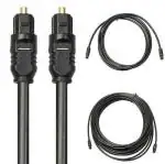 JAMUS Digital Coax Audio Cable 5 m 5 Meter Toslink Digital Fiber Optical Audio Cable (Black, For BluRay) (Compatible with Bluray, Black, One Cable)