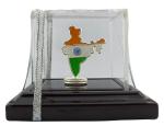 SILVERSPOT JEWEL 999 Pure Silver Beautiful Colorful India Map with Acrylic Base Idol/Statue/Murti for Pooja/Gift Item for Auspicious Occasion/Car Dashboard