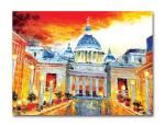 Tamatina Multicolor Modern Art A Royal Palace Abstract Unframed Art Canvas Painting - 60X45 Inch