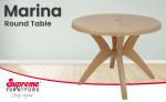 Supreme Furniture Marina Plastic Round 4 Seater Dining Table (Marble Beige)