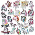 ZIBUYU 23Pcs Unicorn Iron On Patch For Clothing Girls Unicorn Patches Sew On Small Embroidered Decorative Appliques For Kids Pants Jeans, Jacket, Clothes