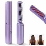 DORLANK Rechargeable Mini Hair Straightener Comb Cordless Hair Straightener Brush, Portable Straightening Brush With Negative Ion, Hot Comb Hair Straightener For Women, Lightweight & Mini (Pack Of 1)