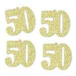 Festiko Gold Glitter 50 No Mess Real Gold Glitter Cut Out Numbers 50th Birthday Party Confetti Set Of 24