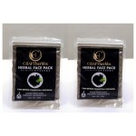 CRAFTherbbs Detox Charcoal Face Pack for All Skin Types | Herbal Face Mask for Dullness, Tan Removal, Unclogs Pores & Removes Oil, Even Skin Tone - 50gm (Pack of 2)