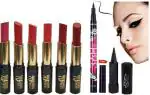 Lenon Beauty Colour 4 You 6 Pcs Lipstick Multicolor, 36hrs Eyeliner and Black Kajal (8 Items in the set)