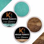 KINDED Sea Green and Copper Powder Loose Shimmer Glitter Eyeshadow for Women - Pack of 2, Each Pack 3 g