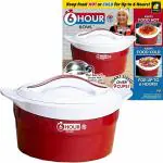 Kruvad Heat Preservation Pot Steel Thermal Insulated Casserole Hot Pot Porcelain Serving Set With Lid Food Warmer Salad Soup Serving Bowl Interior Keeps Food Hot or Cold for 6 Hours