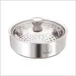 NanoNine Stainless Steel Double Wall Insulated Casserole with Glass Lid (800 ml)