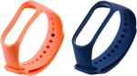 Microcart Silicone Orange, Blue Smart Band Strap For Xiaomi Mi Band 4, Xiaomi Mi Band 3 (Pack Of 2)