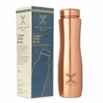 MERCAPE - 100% Copper Water Bottle Plain | BPA Free & Non Toxic Water Bottle with Anti Oxidant Properties of Copper | Copper Bottle for Home, Office, Yoga & Travel Water Bottle - 950ml Gold