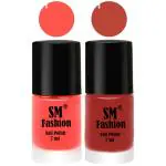 SM FASHION Long Lasting Nail Polish | Nail Paint Combo 7 ml Each) - Set of 2 Baby Pink-Dark Nude