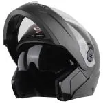 Steelbird SBA-7 7Wings ISI Certified Flip-Up Helmet for Men and Women with Inner Smoke Sun Shield (Large 600 MM, Dashing Black), Thermoplastic