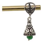 CHAITANYA EMPORIUM elegant three laef fusion silver jhumke