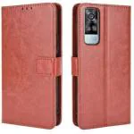 Newselect Vivo Y31, Vivo Y50A Brown Leather Back Cover