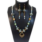 JAYA VISION ENTERPRISES Lamwork Glass Beads & Metal Pendant Necklace