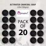 BADA HAIR Deep Cleaning & Exfoliating Activated Charcoal Soap For Men & Women Pack Of 20 (20*100 gram )