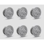 Plantex Horse Face Cabinet Drawer Knob Handle/Kitchen Cabinet Knobs/Knobs for Cabinets and Drawer/Round Drawer Pulls and Knobs- Pack of 6 Pieces (Silver)