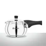 Bergner Pura Stainless Steel Pressure Cooker with Inner Lid, 1.5 Liters, Triply Bottom, Induction Base, 5 Year Warranty, Silver