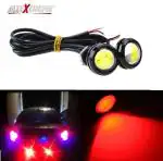 AllExtreme EXELLR2 Eagle Eye Universal License Number Plate LED Light Bumper Daytime Running Lamp for Bikes, Motorcycles, Cars, SUVs and Truck (9W, Red, 2 PCS)