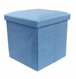 GTC Portable & Foldable Storage Stool for Living Room 30x30x30 cm (363-10) Polyester, Weight Capacity-100 KG (SkyBlue)