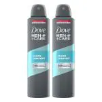 Dove Men+Care Clean Comfort Dry Spray Deodorant, Upto 48 hrs Protection,250 ml (Pack of 2)