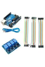 Robotbanao Combo of 4 Channel Relay With 60 Pieces Jumer Wire and Arduino UNO R3 for Science Projects RB-1352-MFN