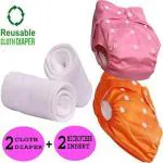 Swito Mart Newborn Baby Reusable Cloth Diaper Washable Adjustable 2 Nappy with 2 Inserts ()