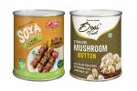 Desi Treat Achari Soya Tikka 800g + Desi Treat Button Mushroom 825g Combo