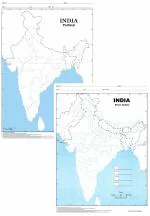 k.kataria eshop India Political & India Physical map (50 Each) Outline map | A4 Size (100 maps) |