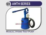 Ambica Make Hand Operated Hydro Test Pump Maximum Pressure 500 Bar