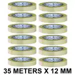 VCR Self Adhesive Transparent Cello Tape - 35 Meters in Length - 12mm / 0.5