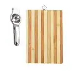 Stainless Steel Lemon Squeezers With Wooden Chopping Board and Multicolour, Pack of 2