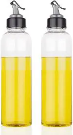 KATHIYAWADI SALES Transparent Plastic Cooking Oil Dispenser Bottle Spout 1000 ml (Pack of 2)