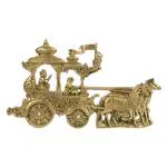 ARTVARKO Decorative Brass Wall Hanging Mahabharat Geeta Arjun Chariot with Krishna and Hanuman Showpieces - 13 inch