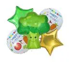 Jagmag Multicolor Broccoli Balloon Set For Birthday Party Decoration Vegetable Foil Helium Mylar Balloons, Fruit And Vegetable Theme Balloons, Theme Birthday Party Decorations (Set Of 5)