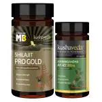 Koshaveda Shilajit Pro Gold by MuscleBlaze (60 Tablets) with Ashwagandha AF-43 600mg (30 Capsules) | for Strength & Recovery