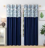 Homefab India 214 cm (7 ft) Polyester Door Curtain (Pack Of 2) Navy