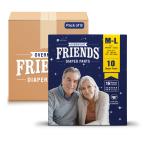 Friends Overnight Adult Diapers Pants Style - 80 Count (M-L) with odour lock and Anti-Bacterial Absorbent Core- Waist Size 25-48 inch ; 63.5-122cm