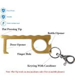 StealODeal Gold Virus Protection Brass No Touch With Carabiner Key Chain