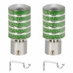 ZYREX Light Weight Aluminium Steel Curtain Bracket with Support 1 Inch Rod Pocket Finials Designer Window Rod Support Fittings, Curtain Rod Holder(Shiny Green, pack 2)