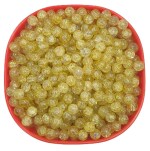 Goonmala Crackle glass crystal beads for bracelet, Rakhi, Jewellery making 8mm Yellow, 100 pieces