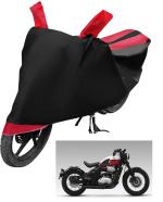 Mockhe Bike Cover for Jawa 42 Bobber , Dustproof UV Protection water resistant Custom Fit Cover-(Black-Red)