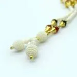 pujaNpujari Pearl Beads Mala Garland 11 Inch for God Idols and Photo Frames