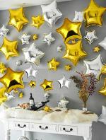 Toyxe Golden, Silver Aluminium Shape Foil Balloons