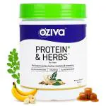 OZiva Protein & Herbs | Whey Protein for Men| For Muscles Building & Recovery | Banana Caramel, 500g