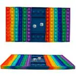 Cuberspeed Big Size Pop Game Fidget Toy Silicone Bubble Rainbow Chess Board Push Popping Sound Popper Sensory Toys for Child Interactive Jumbo Stress Anxiety Relief Toy