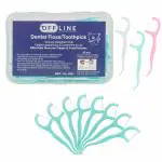 OFFLINE 3 in 1 Premium Dental Floss Toothpicks for Tooth Cleaning, Fresh Breath and Healthy Gums (Pack of 50) - Multicolor